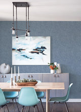 Brewster Home Fashions NuWallpaper None Fabric Textures Navy Wallpaper