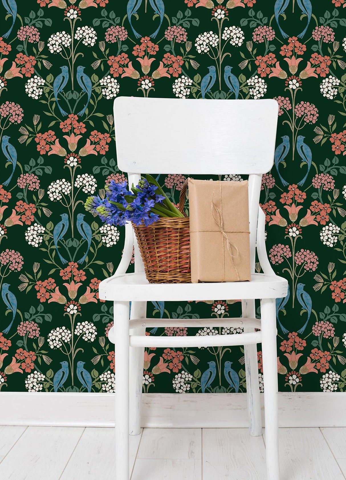 Brewster Home Fashions NuWallpaper None Damask Green Wallpaper