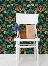 Brewster Home Fashions NuWallpaper None Damask Green Wallpaper