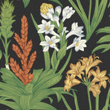 Brewster Home Fashions NuWallpaper None Flowers Black Wallpaper