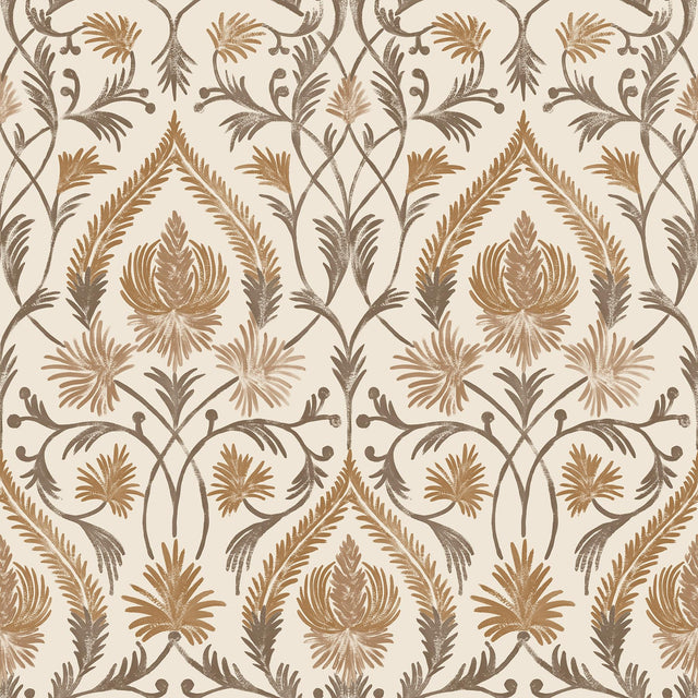Brewster Home Fashions NuWallpaper None Damask Brown Wallpaper