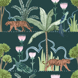 Brewster Home Fashions NuWallpaper None Toile Green Wallpaper