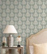 Brewster Home Fashions NuWallpaper None Ogee Brown Wallpaper