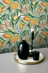 Brewster Home Fashions NuWallpaper None Fruit Peach Wallpaper