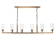 Jamie Young Linear 6-Light Steel Chandelier, Antique Brass