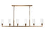 Jamie Young Linear 6-Light Steel Chandelier, Antique Brass