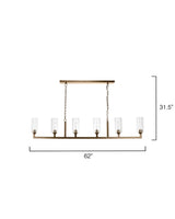 Jamie Young Linear 6-Light Steel Chandelier, Antique Brass