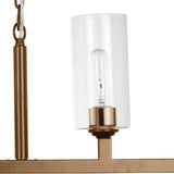 Jamie Young Linear 6-Light Steel Chandelier, Antique Brass