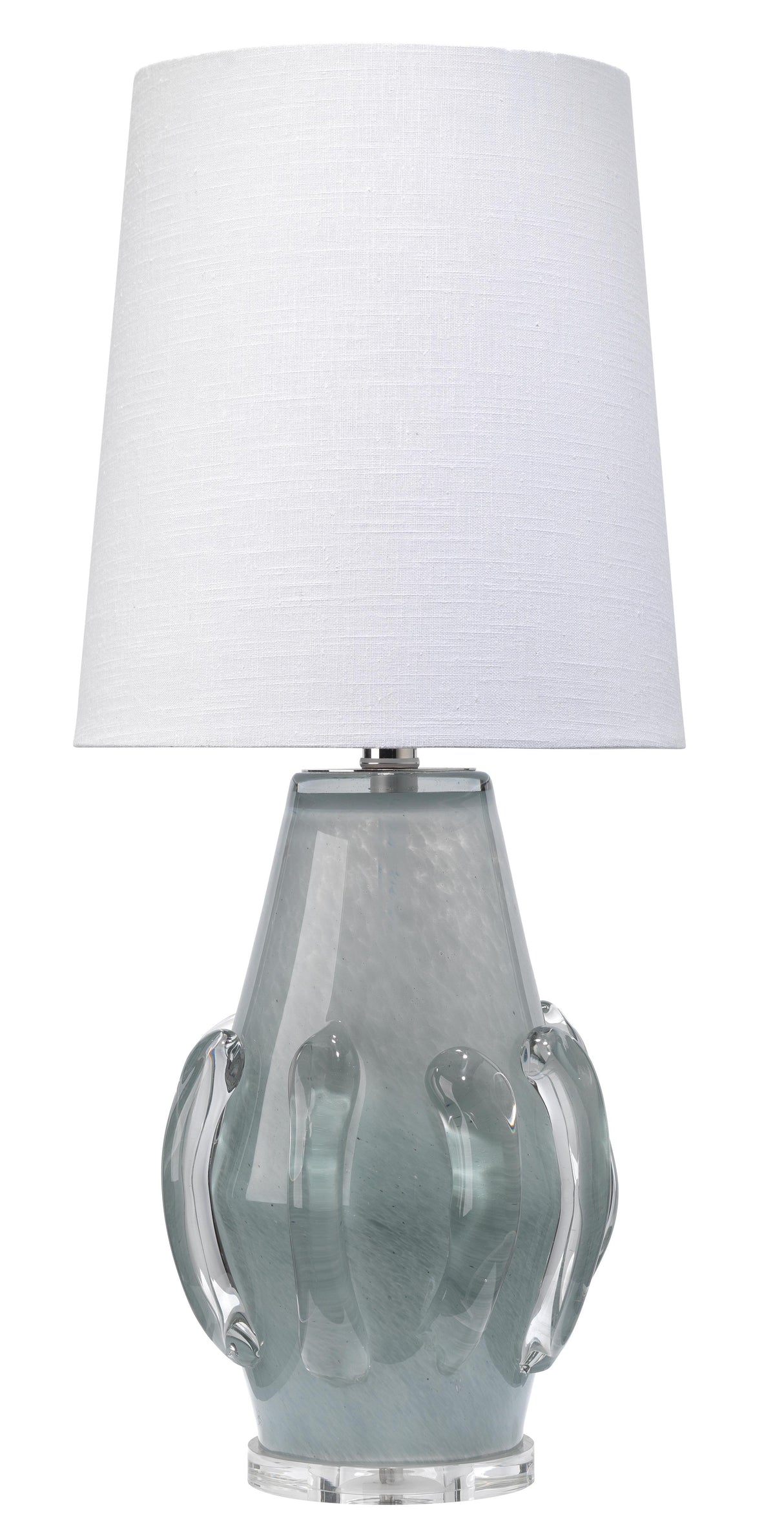 Jamie Young Talon Glass Table Lamp with Linen Shade
