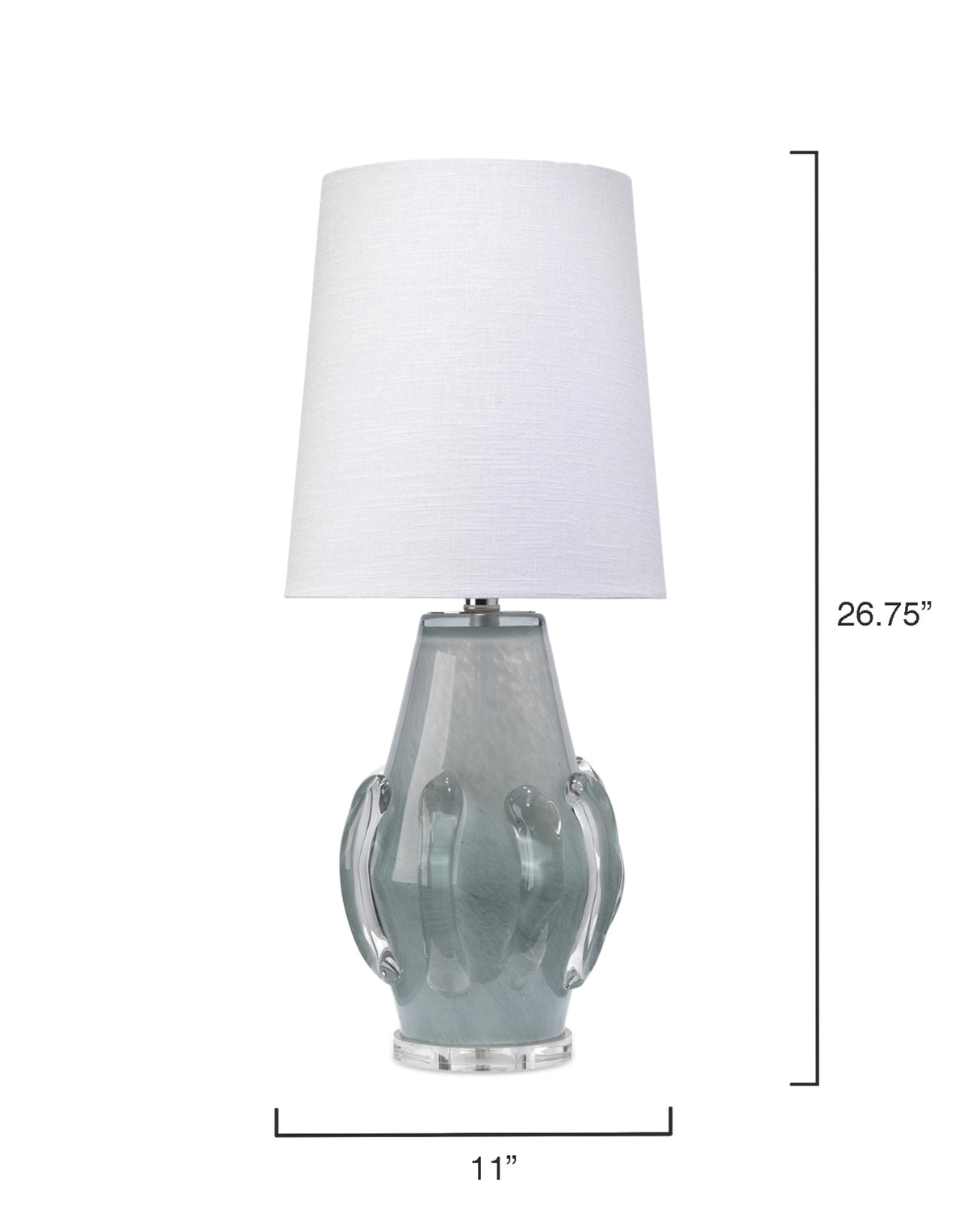 Jamie Young Talon Glass Table Lamp with Linen Shade
