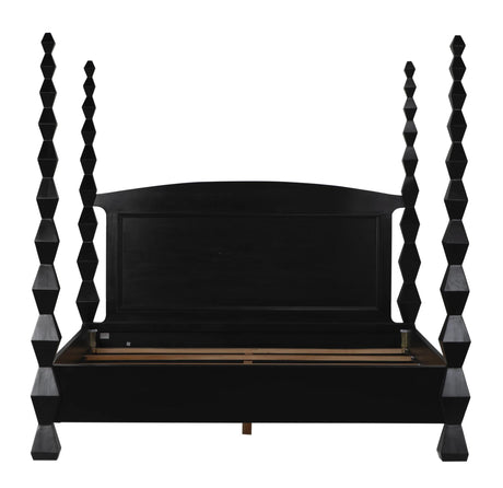 NOIR Brancusi Bed Eastern King Hand Rubbed Black