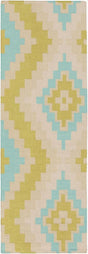 Surya Alameda AMD-1050 Aqua;Ivory;Light Green;Taupe 2'6" x 8' Rug