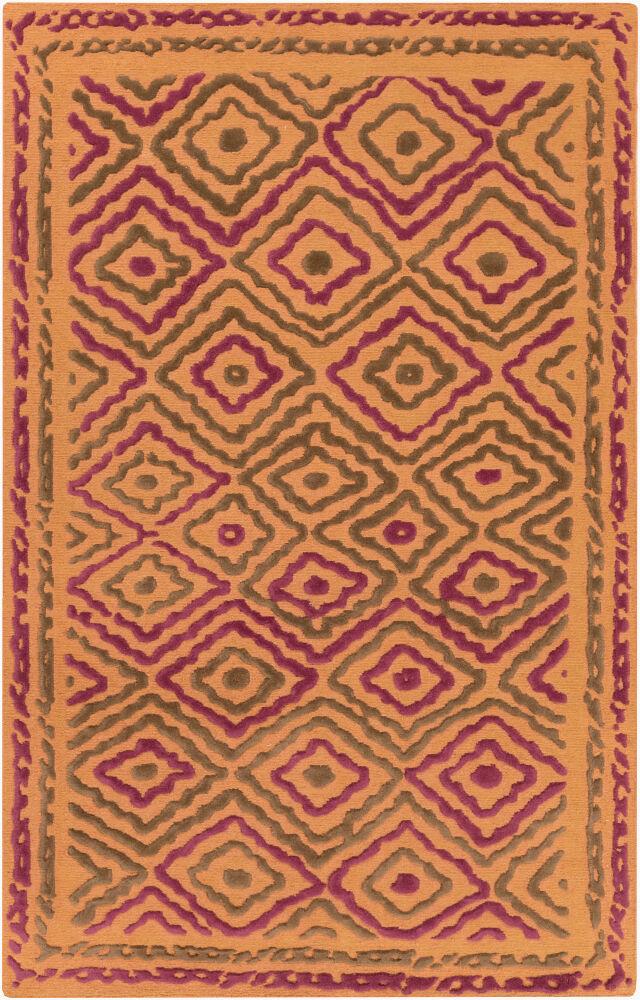 Surya Atlas ATS-1014 Camel;Dark Brown;Mauve 5' x 8' Rug