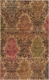 Surya Brocade BRC-1000 Brown;Dark Brown;Dark Red;Olive 2' x 3' Rug