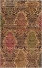 Surya Brocade BRC-1000 Brown;Dark Brown;Dark Red;Olive 5' x 8' Rug