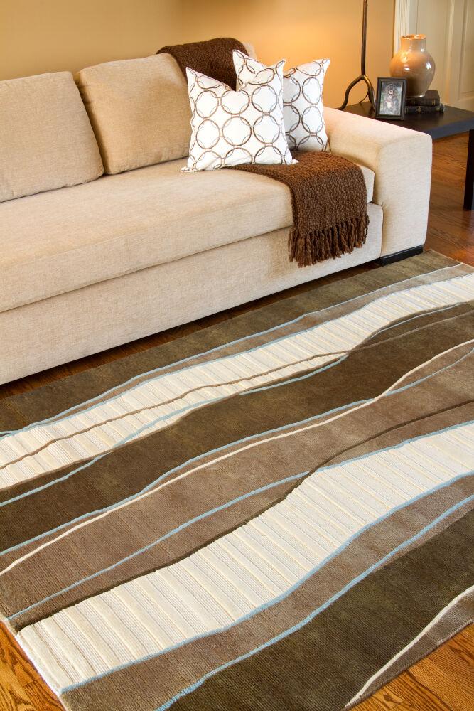 Surya Mugal IN-8072 Dark Brown;Sage 9' x 13' Rug