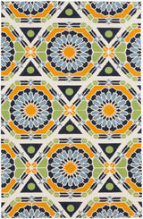 Surya Kaleidoscope KAL-8002 Burnt Orange;Dark Blue;Grass Green;Ivory;Light Blue 2' x 3' Rug