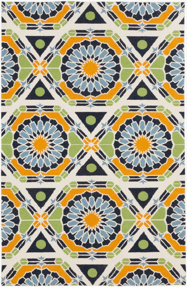 Surya Kaleidoscope KAL-8002 Burnt Orange;Dark Blue;Grass Green;Ivory;Light Blue 8' x 11' Rug