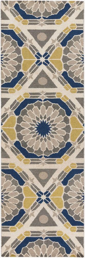 Surya Kaleidoscope KAL-8003 Ivory;Light Gray;Navy;Tan 2'6" x 8' Rug
