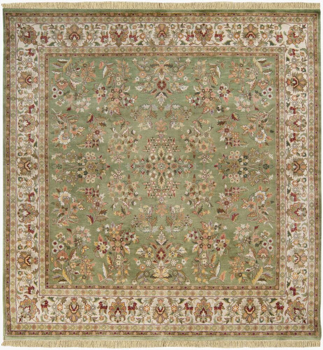 Surya Taj Mahal TJ-101 Beige;Brown;Charcoal;Dark Brown;Light Olive;Medium Brown;Mustard;Olive;Tan 8' x 8' Rug