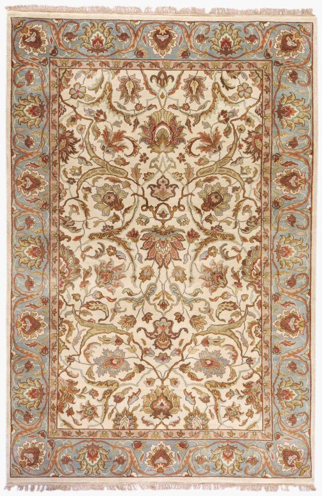 Surya Taj Mahal TJ-1123 Brown;Ice Blue;Light Beige;Medium Green;Mustard;Olive;Rust;Sage;Tan 8' x 8' Rug
