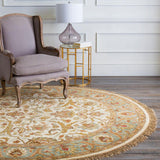Surya Taj Mahal TJ-1123 Brown;Ice Blue;Light Beige;Medium Green;Mustard;Olive;Rust;Sage;Tan 8' x 8' Rug
