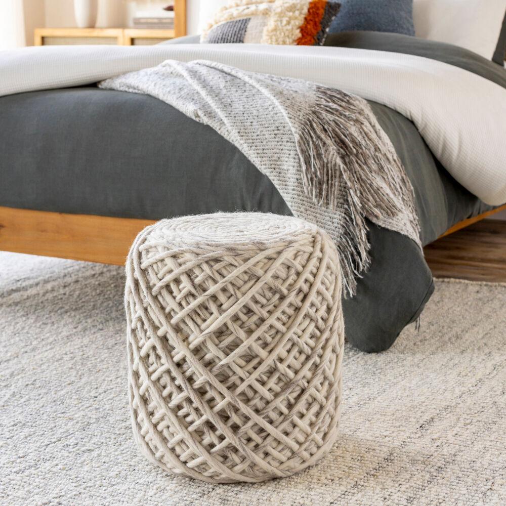 Surya Yukon YKN-001 Brown;Charcoal;Cream 18"H x 16"W x 16"D Fabric