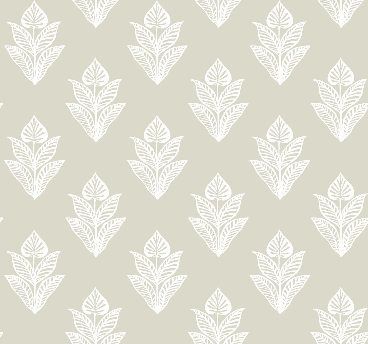York Lotus Motif Cream & White Wallpaper