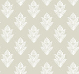 York Lotus Motif Cream & White Wallpaper