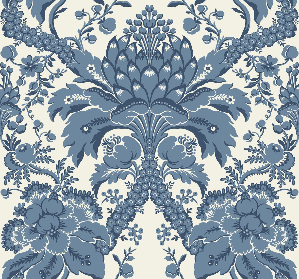 York French Artichoke Dam Blue Wallpaper