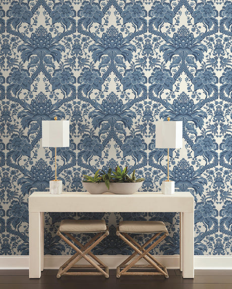 York French Artichoke Dam Blue Wallpaper