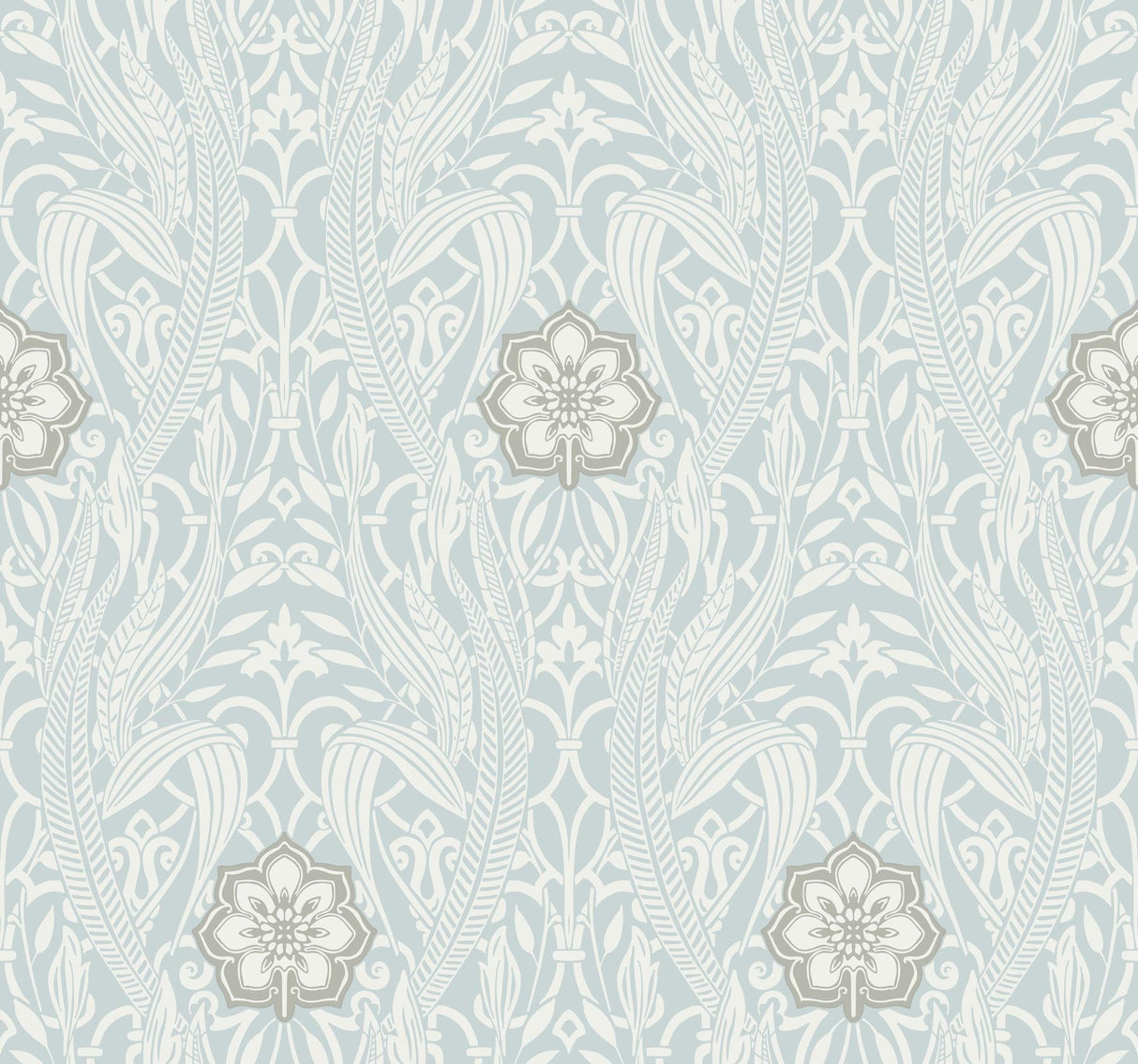York Wallcoverings Gatsby Damask Blue Wallpaper