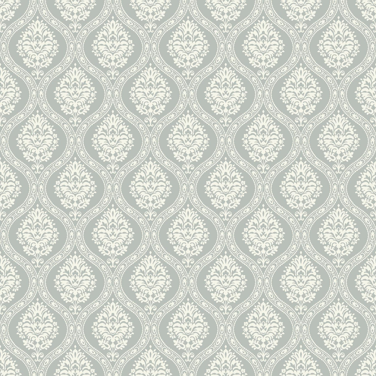 York Wallcoverings Petite Ogee Green Wallpaper