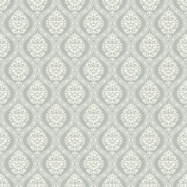 York Wallcoverings Petite Ogee Green Wallpaper