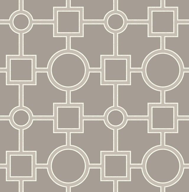 A-Street Prints Matrix Taupe Geometric Wallpaper