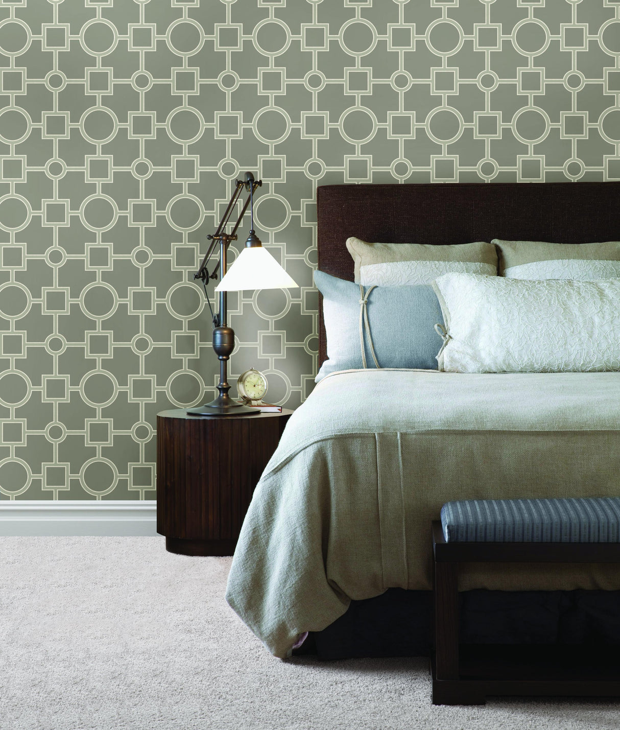 A-Street Prints Matrix Taupe Geometric Wallpaper