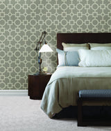 A-Street Prints Matrix Taupe Geometric Wallpaper