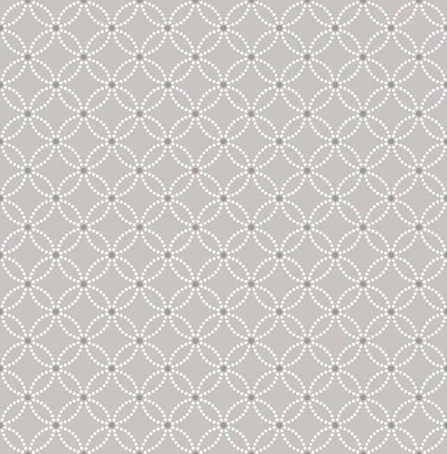 A-Street Prints Kinetic Grey Geometric Floral Wallpaper
