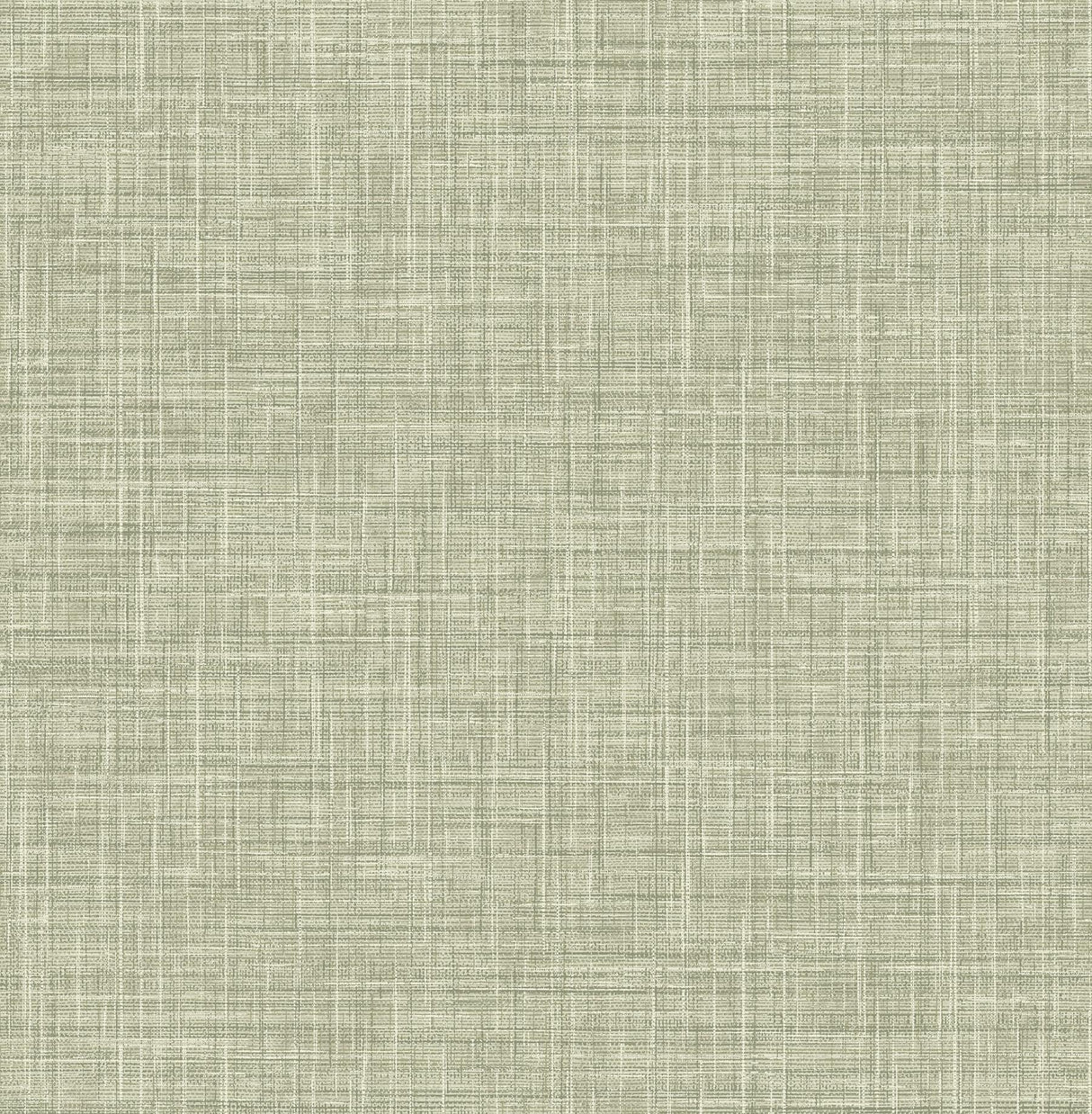 A-Street Prints Annelie Fabric Textures Mid Green Wallpaper