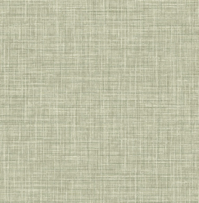 A-Street Prints Annelie Fabric Textures Mid Green Wallpaper