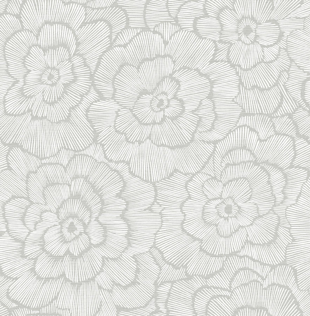 A-Street Prints Middleton Flowers Light Grey Wallpaper