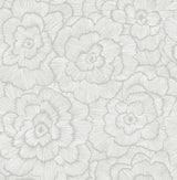 A-Street Prints Middleton Flowers Light Grey Wallpaper