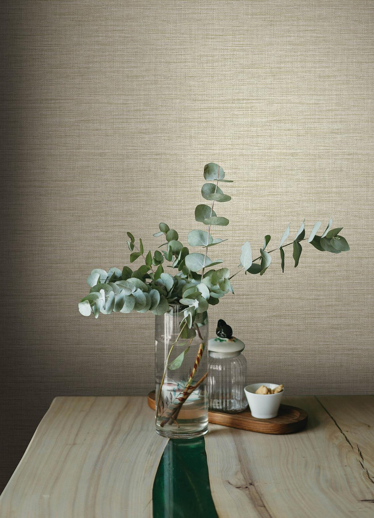 A-Street Prints Botanica Faux Grasscloth Light Yellow Wallpaper