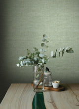 A-Street Prints Botanica Faux Grasscloth Light Green Wallpaper