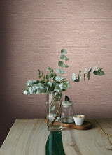 A-Street Prints Botanica Faux Grasscloth Blush Wallpaper