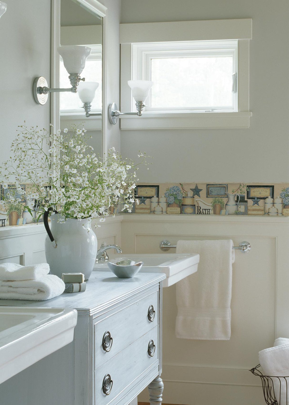 Brewster Home Fashions Chesapeake Countryside CTR63101B Blue Wallpaper