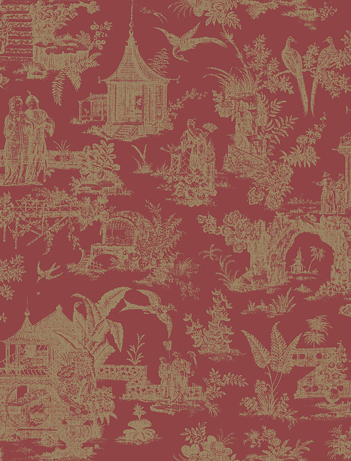 Brewster Home Fashions Beacon House Empress 2669-21766 Red Wallpaper