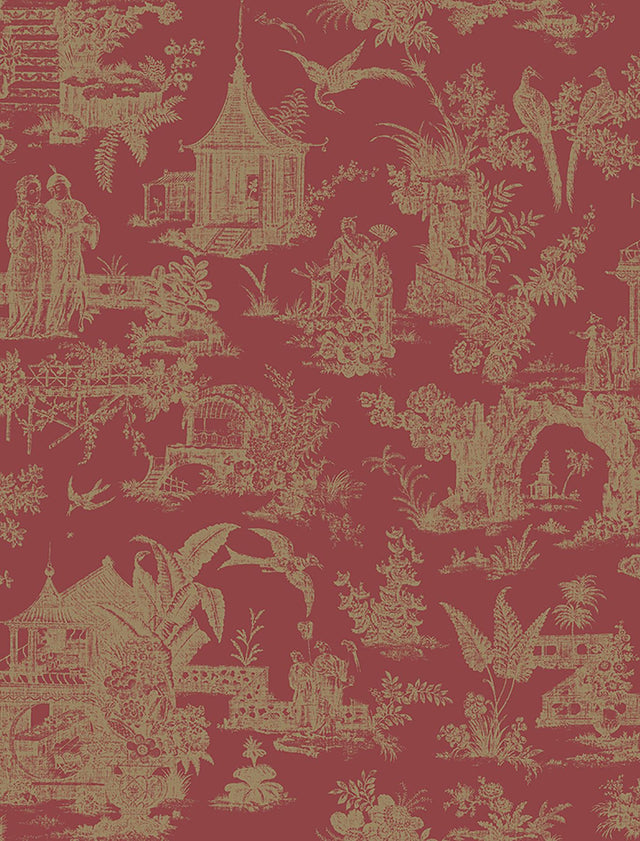 Brewster Home Fashions Beacon House Empress 2669-21766 Red Wallpaper