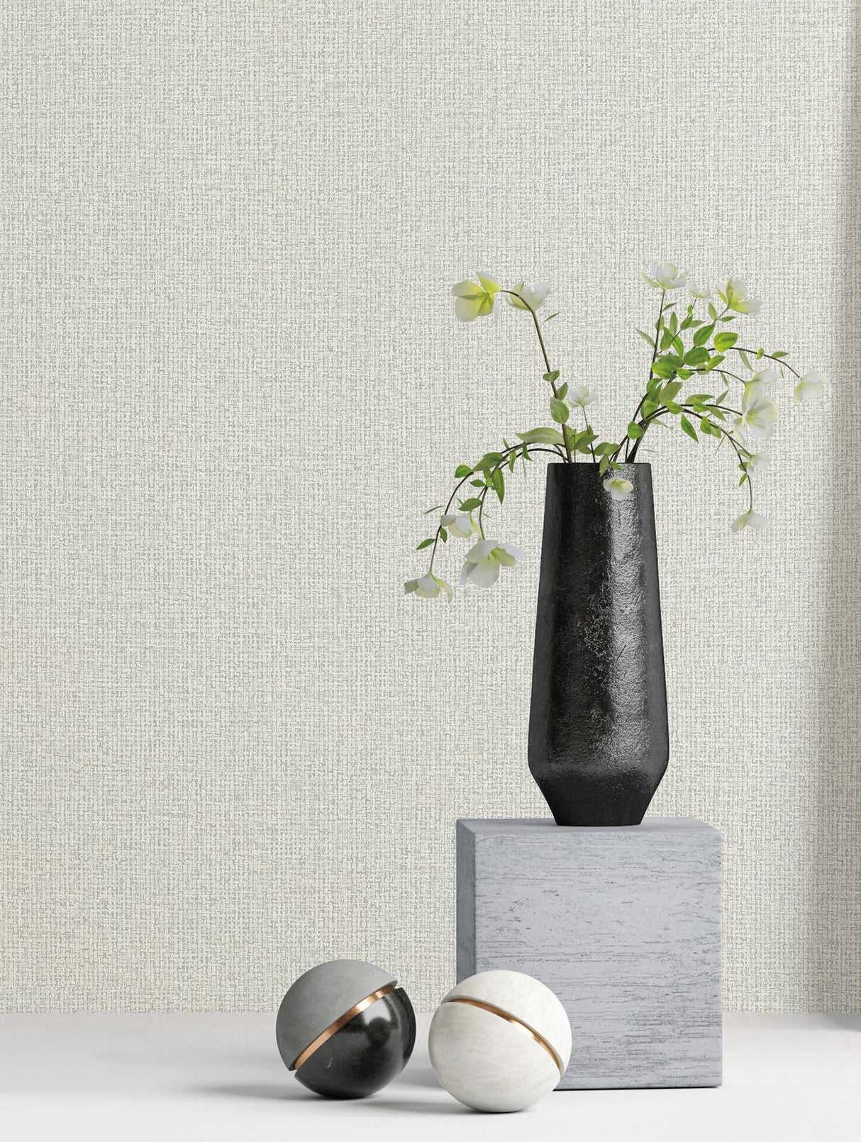 Brewster Home Fashions Warner Dimensional Accents Fabric & Woven Textures Ash Wallpaper