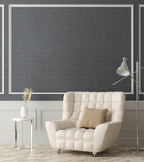 Brewster Home Fashions Warner Dimensional Accents Fabric & Woven Textures Charcoal Wallpaper